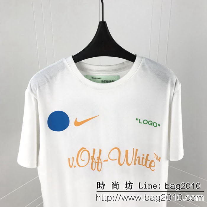 OFF-white19ss春夏新款 Nike聯名款 世界盃logo印花 精梳棉短袖 男女同款 ydi1461